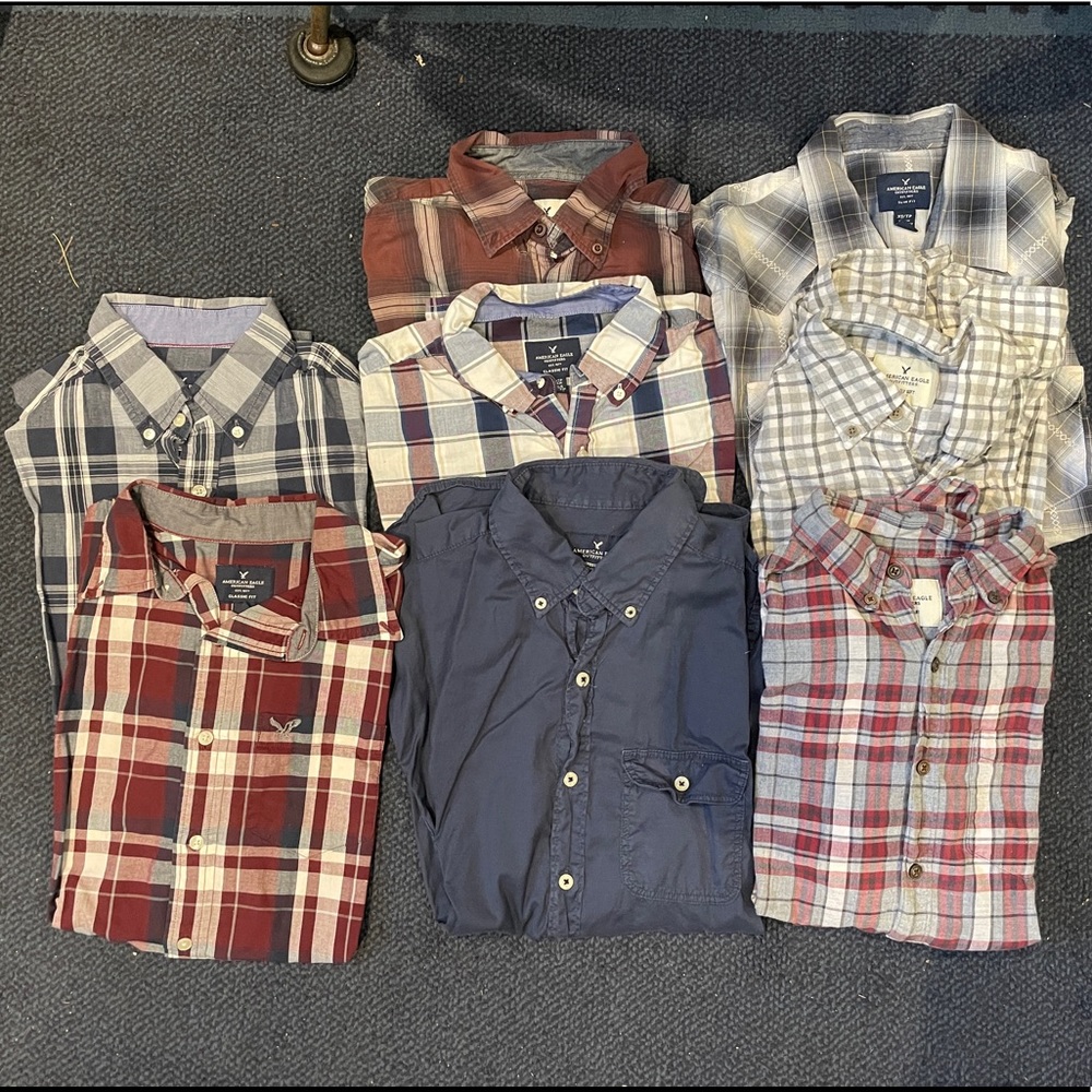 Lot of 8 American Eagle XS button down shirts